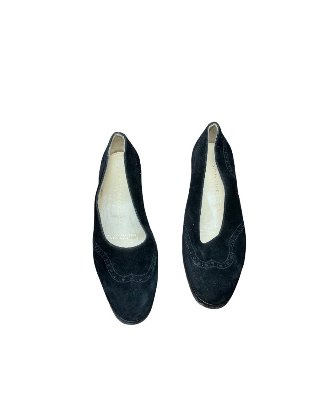 Silvia Fiorentina Black Suede Flats Made in Italy Classic Comfort Ballet Shoes W